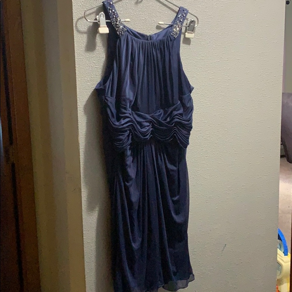 David’s Bridal Short Navy Bridesmaids Dress- 14